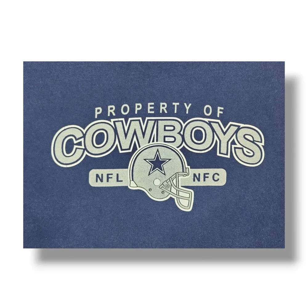 Dallas Cowboys Property Of Cowboys NFL NFC Long Sleeve Navy Blue T-Shirt Youth L